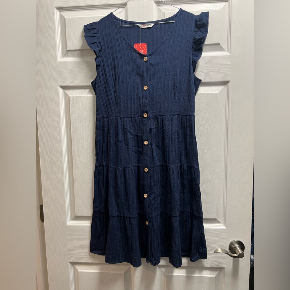 5/$25 PatPat Blue Button Down Dress NWT